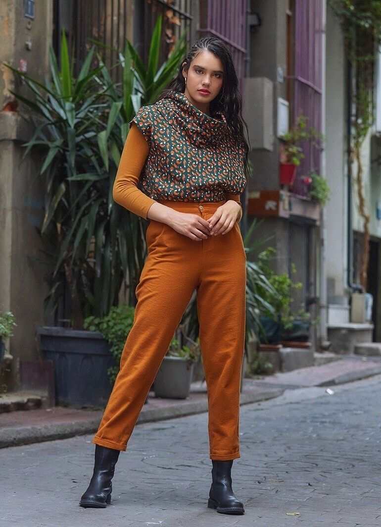 Pantalon 2024 femme orange