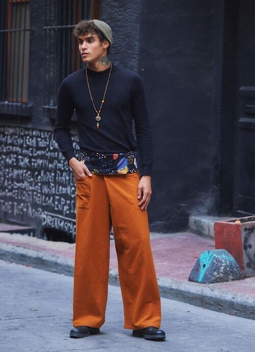 Men's Warm Thai Fisherman Pants Orange