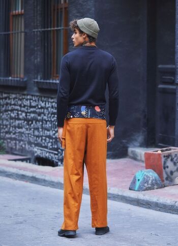 Pantalon de pêcheur thaïlandais chaud pour hommes Orange 4