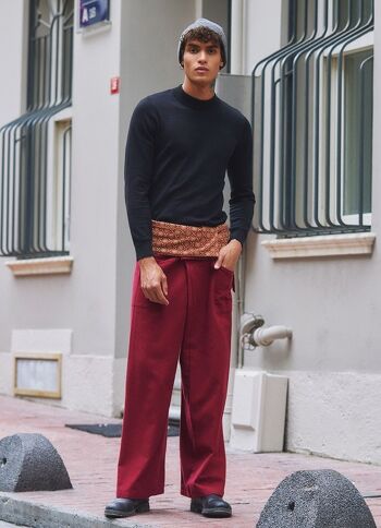 Pantalon de pêcheur thaïlandais chaud pour hommes marron 1
