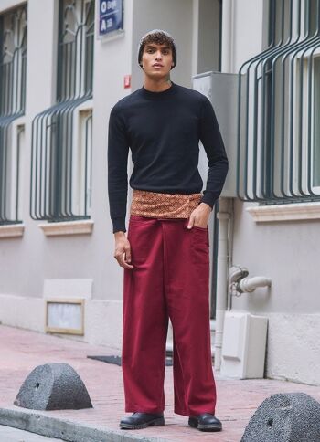 Pantalon de pêcheur thaïlandais chaud pour hommes marron 3