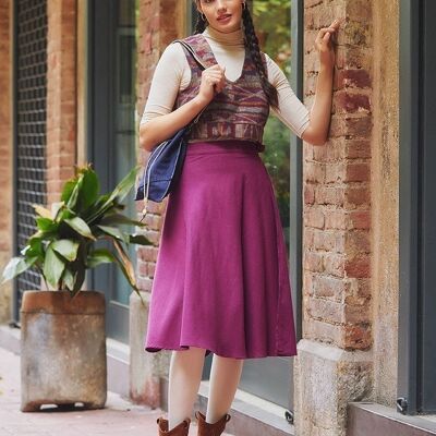 Purple Flannel Midi Wrap Skirt