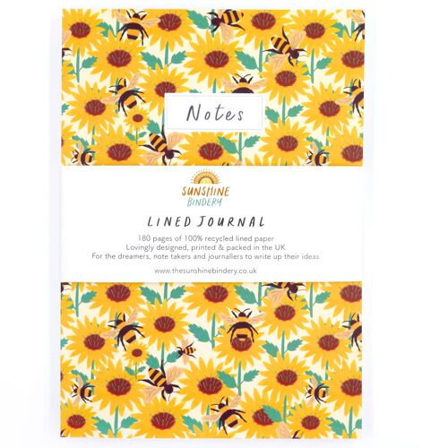 Chunky Sunflower & Bee Lined Journal