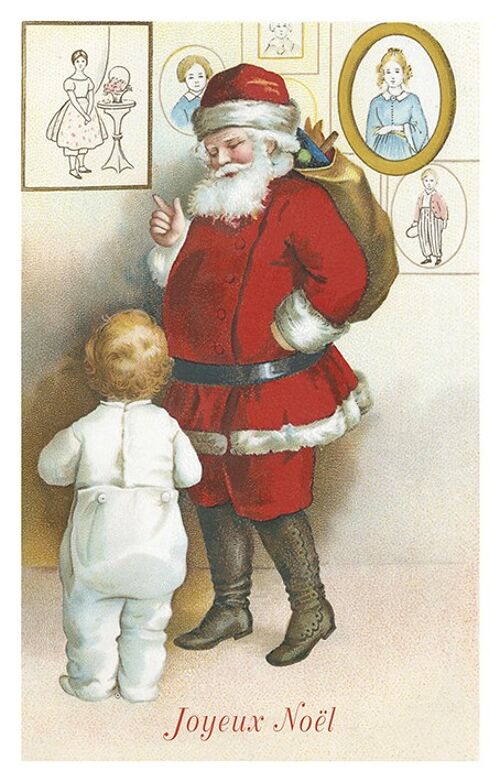 Carte postale Père Noël bébé