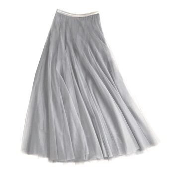 Jupe superposée en tulle gris clair petit