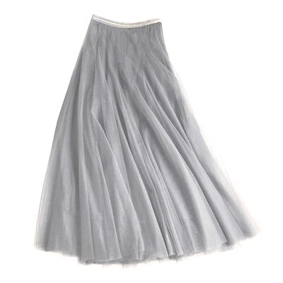 Tulle layer skirt in light grey medium
