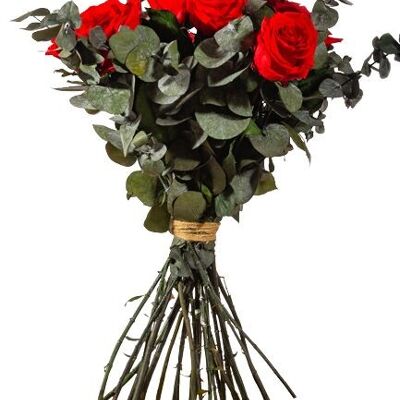 BOUQUET OF PRESERVED RED ROSES