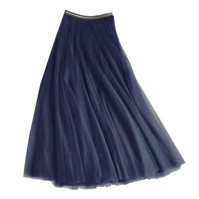 Tulle layer skirt in navy, medium