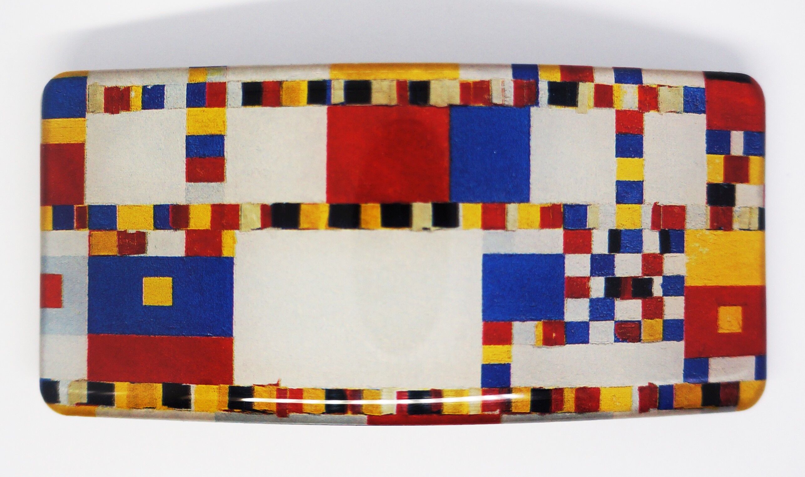 Fermaglio per capelli 8 cm di qualità superiore, Mondriaan dettaglio boogie woogie, clip made in France