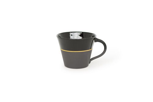 Ambit Wide Mug - Black / Saffron Yellow Line