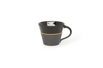 Mug Large Ambit - Noir / Ligne Jaune Safran