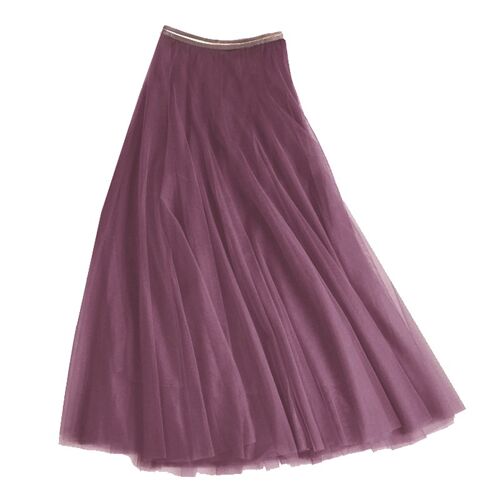 Tulle layer skirt in plum medium