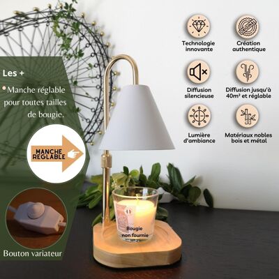 Soft Heat Diffuser - Candelia - Electric Burner for Scented Candle - Integrated Dimmer - Decoration and Gift Idea