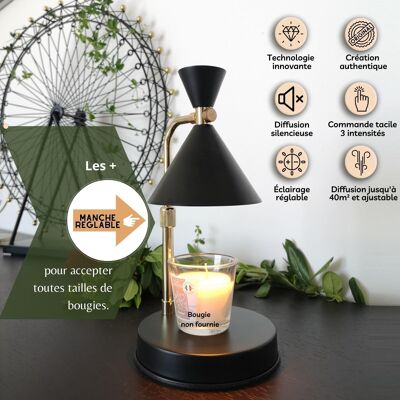 Soft Heat Diffuser - Candelino - Electric Burner for Scented Candle - Integrated Dimmer - Decoration and Gift Idea