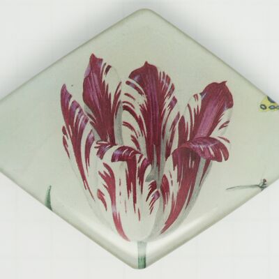 Haarspange 8 cm von höchster Qualität, berühmte Tulpenmalerei, Clip made in France