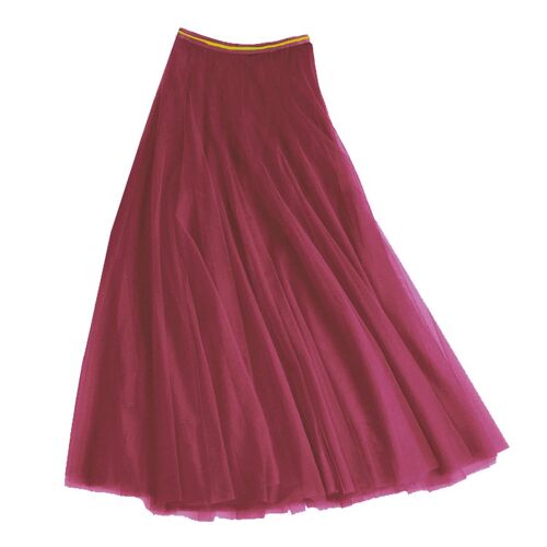 Tulle layer skirt in wine red medium