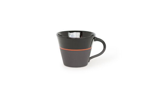 Ambit Wide Mug - Black / Rust Orange Line