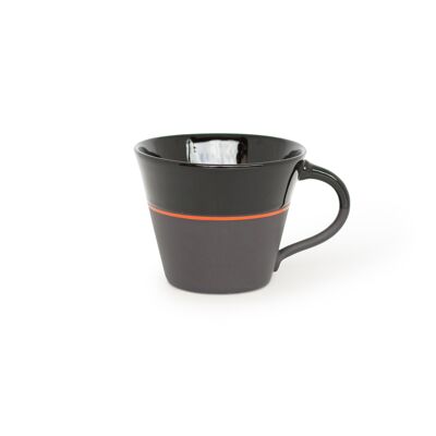 Ambit Wide Mug - Black / Rust Orange Line