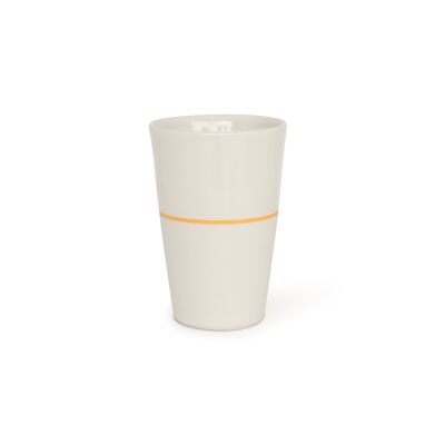 Ambit Tall Beaker - White / Saffron Yellow Line