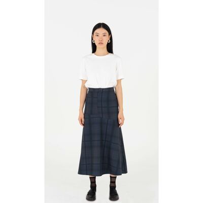 Plaid blue midi skirt / Matching Set