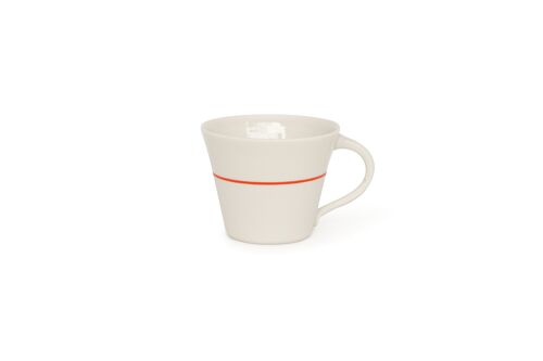 Ambit Wide Mug - White / Rust Orange Line