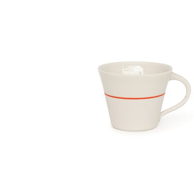 Ambit Wide Mug - White / Rust Orange Line