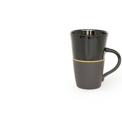 Ambit Tall Mug - Black / Saffron Yellow Line