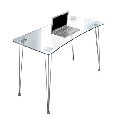 Computer desk NY in tempered glass