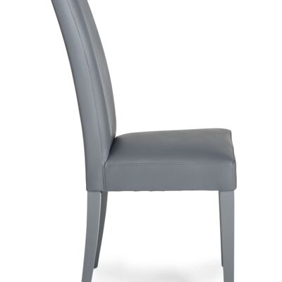 Chaise JENNY GREY en cuir synthétique