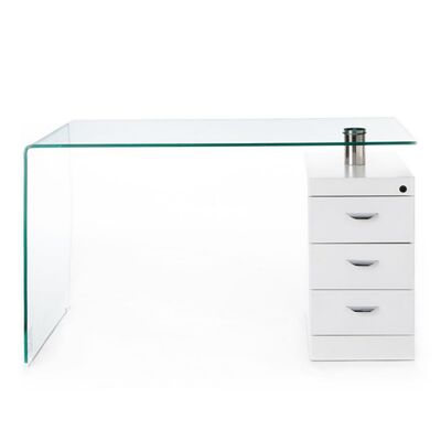 BOW Schreibtisch aus gebogenem Glas