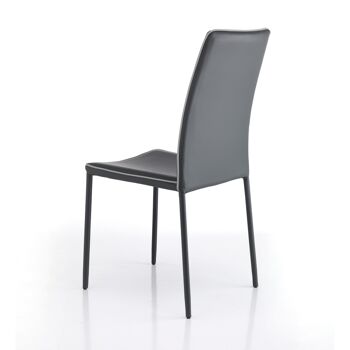 Chaise KABLE GRIS en cuir synthétique 2