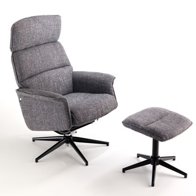 CLARA S&P comfort swivel armchair with pouf