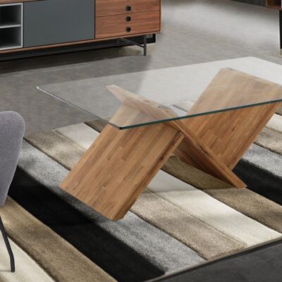 OLE' coffee table in transparent tempered glass