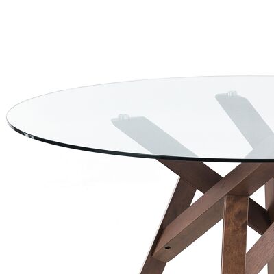 Table ronde CORK en verre trempé transparent