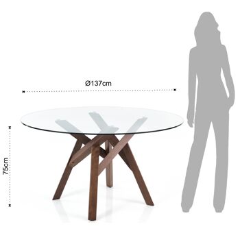 Table ronde CORK en verre trempé transparent 3