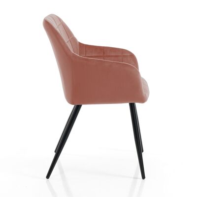 DENVER PINK chair in velvet effect fabric