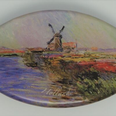 Pasador 6 cm calidad superior, Mill in Holland Claude Monet, clip hecho en Francia