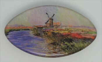 Barrette 6 cm qualité supérieure, Moulin en Hollande Claude Monet, clip made in France 1