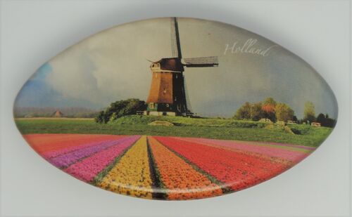 Hairclip 6 cm superior quality, mill with tulip field, made in France clip