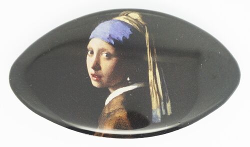 Hairclip 6 cm superior quality, Girl with pearl earring Johannes Vermeer, made in France clip