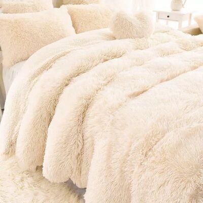 Luxurious super soft plush blanket Kingsize | 160cm x 200cm | beige | Christmas gift tip!