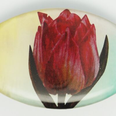 Fermaglio per capelli 6 cm di qualità superiore, tulipano rosa, clip made in France