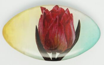 Barrette 6 cm qualité supérieure, tulipe rose, made in France clip 1