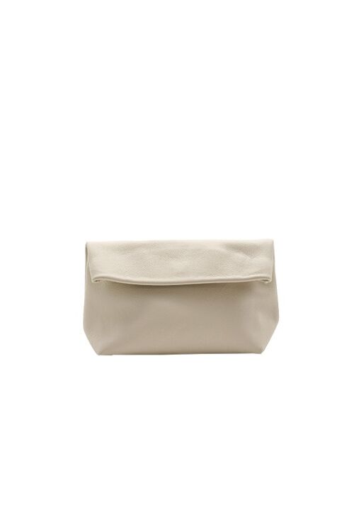 Pochette Medium en cuir Vanille