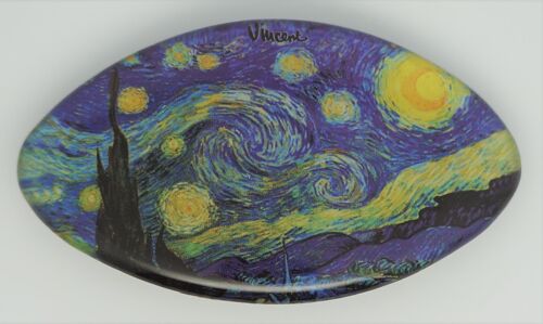 Hairclip 6 cm superior quality,Starry Night Vincent van Gogh, made in France clip