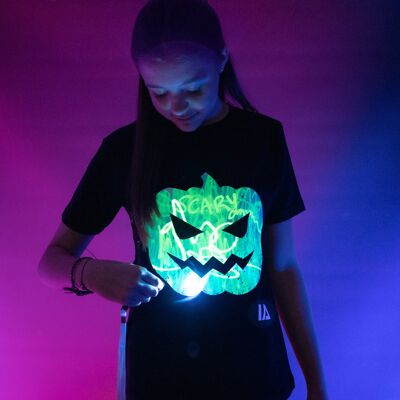 Maglietta interattiva Jack O Lantern Glow - Edizione Halloween