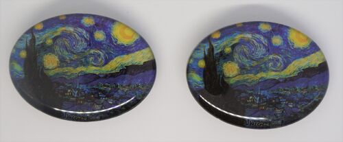 Hairclip 4 cm superior quality,starry night Vincent van Gogh, made in France clip