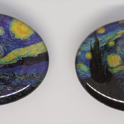 Hairclip 4 cm superior quality,starry night Vincent van Gogh, made in France clip