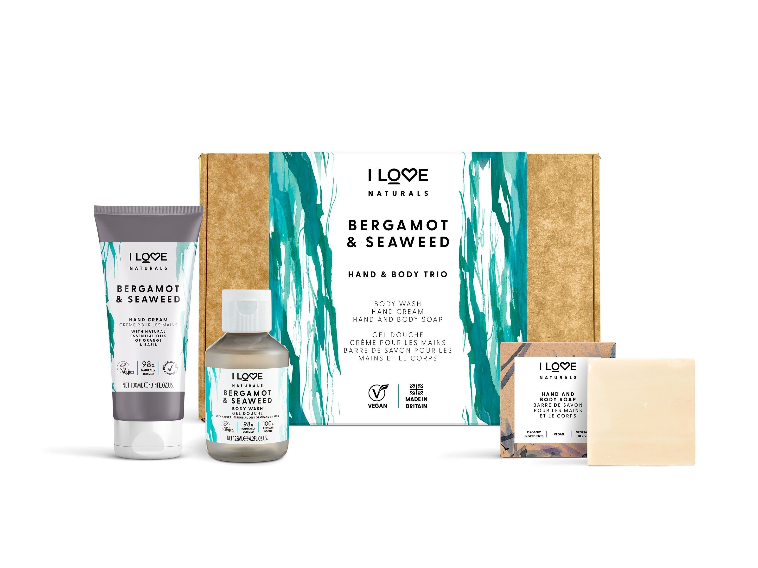 I Love Naturals Hand & Body Trio Pack – Bergamotte & Algen