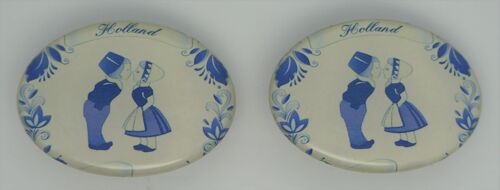 Hairclip 4 cm superior quality, Dutch couple Delft blue, made in France clip